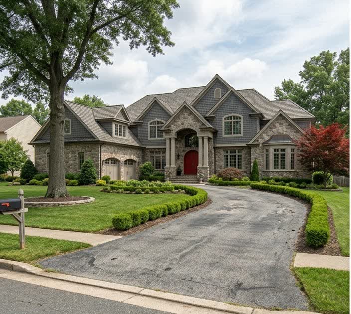 Luxury driveway before sealcoating